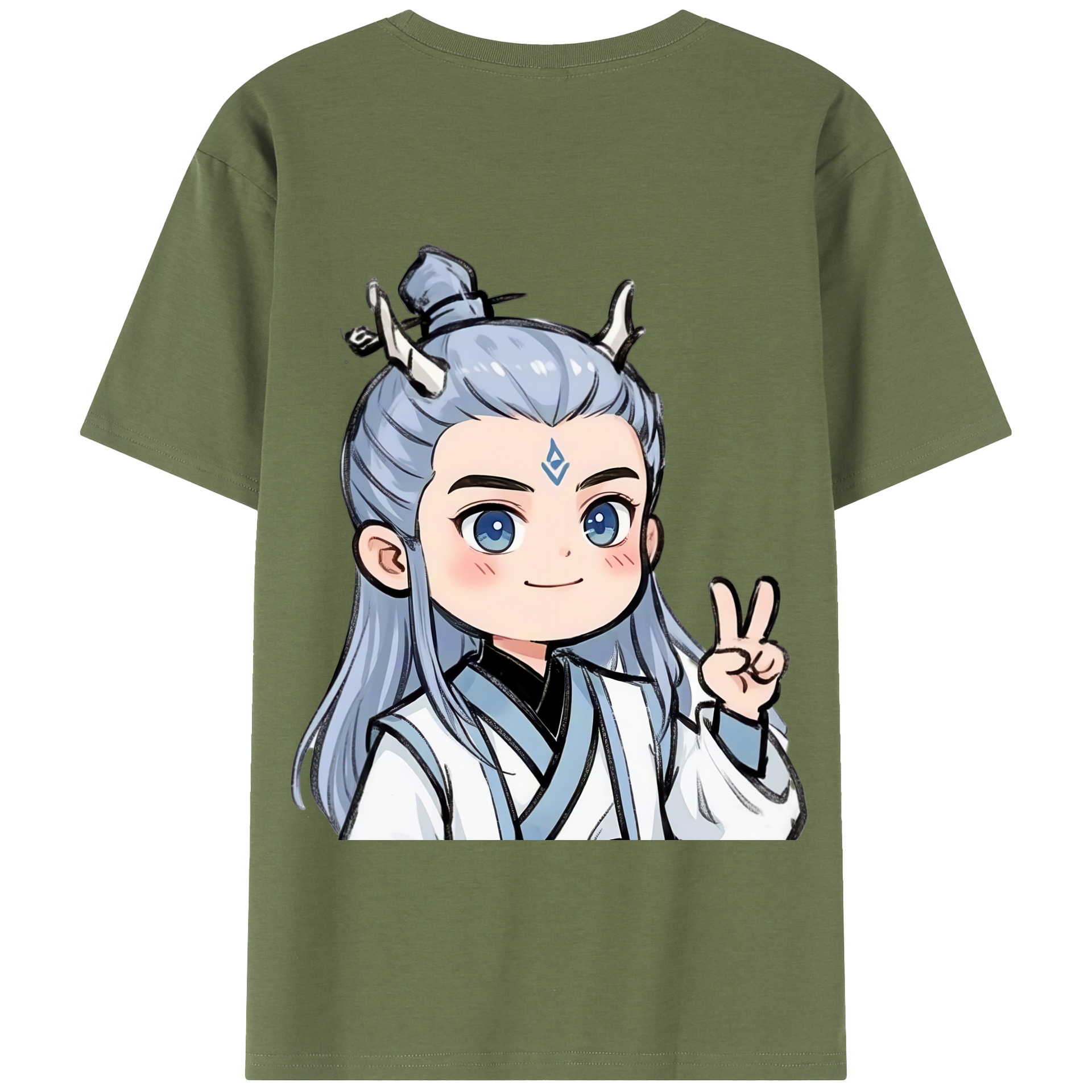 （画像用） Ne Zha 2 ナタ 魔童の大暴れ 綿100％半袖Tシャツ（背面プリント）